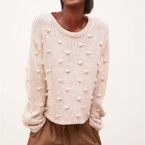 ZARA knit sweater with pom poms